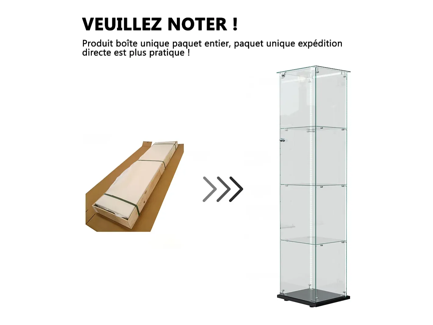 Vitrine de vidro com iluminação LED, portas e prateleiras com fechadura, ideal para sala de estar/bar, 163x40x35 cm, preta.^ Sale
