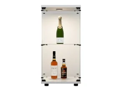 Vitrine de vidro com parede dupla, 40*86*36,5 cm, com fechadura antifurto e iluminação LED, branca.*