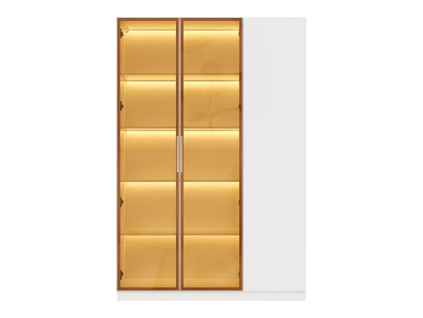 Vitrine de vidro de 165 cm de altura - Iluminação LED - 3 portas - Prateleiras ajustáveis - MDF + Painéis de partículas -^ModernLuxe Hot