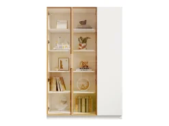 Vitrine de vidro de 165 cm de altura - Iluminação LED - 3 portas - Prateleiras ajustáveis - MDF + Painéis de partículas -^ModernLuxe Hot