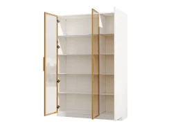 Vitrine de vidro de 165 cm de altura - Iluminação LED - 3 portas - Prateleiras ajustáveis - MDF + Painéis de partículas -^ModernLuxe Hot