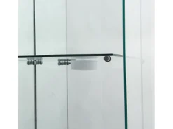 Vitrine de vidro de 163,9 x 36,49 x 80,49 cm, com prateleiras e iluminação LED, armário de curiosidades com porta dupla^ Sale