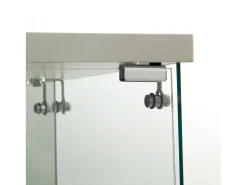 Vitrine de vidro de 163,9 x 36,49 x 80,49 cm, com prateleiras e iluminação LED, armário de curiosidades com porta dupla^ Discount