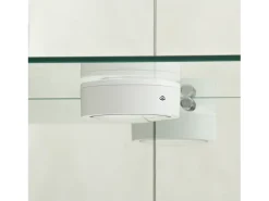 Vitrine de vidro de 163,9 x 36,49 x 80,49 cm, com prateleiras e iluminação LED, armário de curiosidades com porta dupla^ Discount