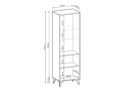 Vitrine de vidro temperado com 2 portas 54x178 cm Vitrina