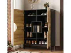 Vitrine e sapateira 2 em 1 – Design moderno com prateleiras ajustáveis e amplo espaço de armazenamento.^ Sale