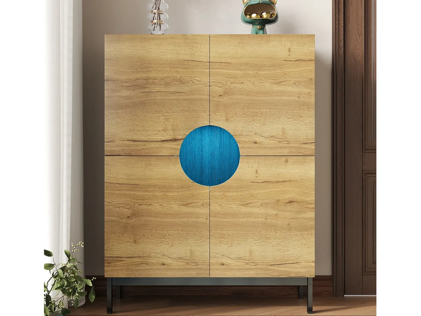 Vitrine e sapateira 2 em 1 – Design moderno com prateleiras ajustáveis e amplo espaço de armazenamento.* Online