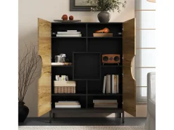 Vitrine e sapateira 2 em 1 – Design moderno com prateleiras ajustáveis e amplo espaço de armazenamento.* Online
