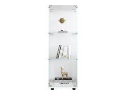 Vitrina*Vitrine em vidro 42×36×125cm GHARHELPER - 3 prateleiras - 1 porta - Vidro temperado - Branco