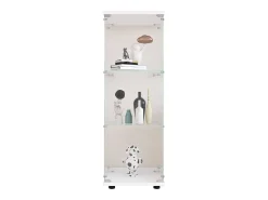 Vitrina*Vitrine em vidro 42×36×125cm GHARHELPER - 3 prateleiras - 1 porta - Vidro temperado - Branco