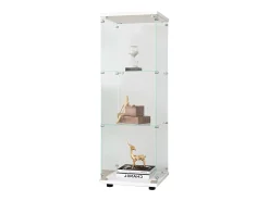 Vitrina*Vitrine em vidro 42×36×125cm GHARHELPER - 3 prateleiras - 1 porta - Vidro temperado - Branco
