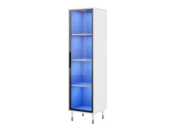 Vitrine envidraçada de 170 cm de altura - Iluminação LED - 1 porta de vidro - MDF + painéis de partículas -^ModernLuxe Discount