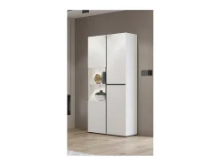Vitrine haute 2 portes collection HAVANA. Coloris blanc et noir. Vitrina