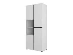 Vitrine haute 2 portes collection HAVANA. Coloris blanc et noir. Vitrina