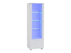 Vitrine LED branca com portas em acrílico e 3 prateleiras, 50x40x160 cm^Hauss Spole New