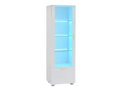 Vitrine LED branca com portas em acrílico e 3 prateleiras, 50x40x160 cm^Hauss Spole New