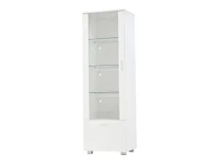 Vitrine LED branca com portas em acrílico e 3 prateleiras, 50x40x160 cm^Hauss Spole New