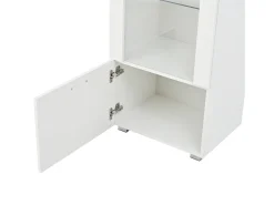 Vitrine LED branca com portas em acrílico e 3 prateleiras, 50x40x160 cm^Hauss Spole New