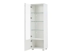 Vitrine LED branca com portas em acrílico e 3 prateleiras, 50x40x160 cm^Hauss Spole New