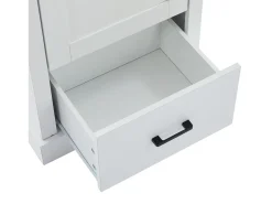 Vitrine LED moderna 50x35x178 cm - com iluminação LED - 1 gaveta - 1 porta de vidro - 5 compartimentos -*ModernLuxe