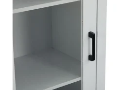 Vitrine LED moderna 50x35x178 cm - com iluminação LED - 1 gaveta - 1 porta de vidro - 5 compartimentos -*ModernLuxe