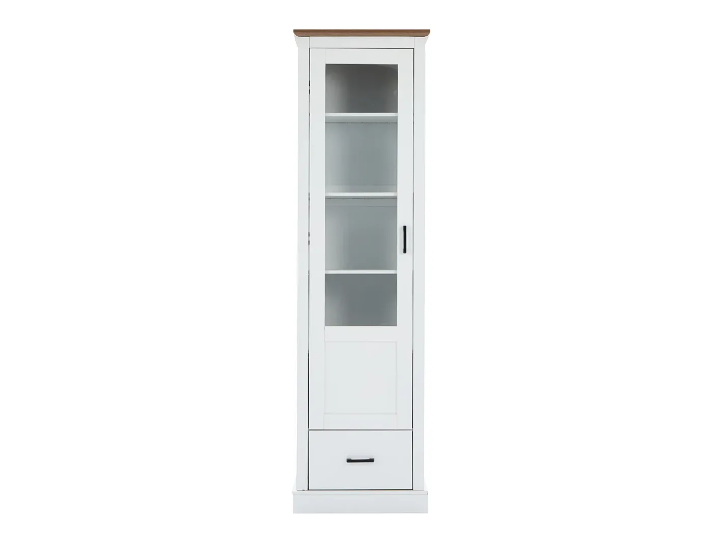 Vitrine LED moderna 50x35x178 cm - com iluminação LED - 1 gaveta - 1 porta de vidro - 5 compartimentos -*ModernLuxe