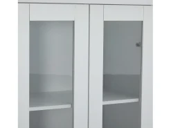 Vitrine LED moderna 60x35x165 cm - com porta USB - Controle remoto 16 cores - com 2 gavetas - com 2 portas de vidro -^ModernLuxe