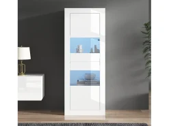 Vitrine moderna 61x42x162cm - com iluminação LED - com 2 portas - branca*ModernLuxe New