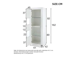Vitrine moderna 61x42x162cm - com iluminação LED - com 2 portas - branca*ModernLuxe New