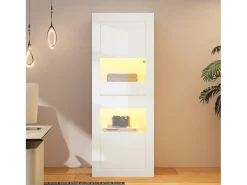 Vitrine moderna 61x42x162cm - com iluminação LED - com 2 portas - branca*ModernLuxe New