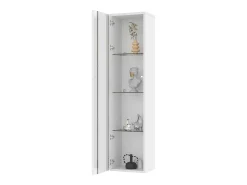 Vitrine multifuncional - 40 x 29 x 170 cm - com porta de vidro + LEDs - PB + Vidro -^Merax Discount