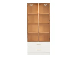 Vitrine, móvel de banheiro com LED - 2 gavetas e 2 portas de vidro -^ModernLuxe Hot