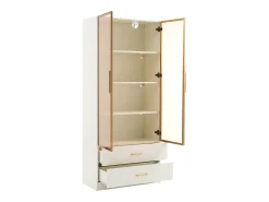 Vitrine, móvel de banheiro com LED - 2 gavetas e 2 portas de vidro -^ModernLuxe Hot