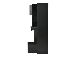 Vitrine preta com 1 gaveta, 4 portas e iluminação LED, prateleiras em vidro, 55x38x170 cm*Hauss Spole Best