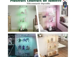 Vitrine simples aberta com três níveis + base preta com lacado incolor^ Best