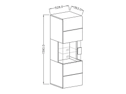 Vitrine suspensa + LED coleção OHIO na cor branca e acabamentos em carvalho.^Meublorama Discount