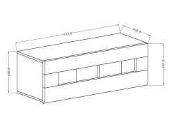 Best Vitrine suspensa horizontal coleção OHIO na cor branca e acabamentos em carvalho. Vitrina