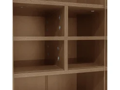Vitrine 75x35x164.5 cm - 2 portas - Painel de vidro + prateleira multicamadas + gaveta oculta - ​​Nogueira​^ModernLuxe Clearance