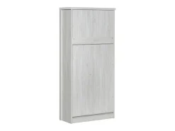 Vitrine 80x34x171 cm - com 2 portas de vidro - 3 gavetas - cinza + natural^ModernLuxe Online