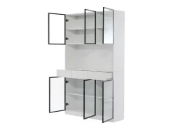 Vitrine 120x36x200 cm com LED - 6 portas de vidro e 3 gavetas -*ModernLuxe Sale