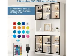 Vitrine 120x36x200 cm com LED - 6 portas de vidro e 3 gavetas -*ModernLuxe Sale