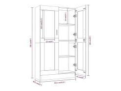 Vitrine 82,5x30,5x150 cm derivados de madeira sonoma*vidaxl Hot