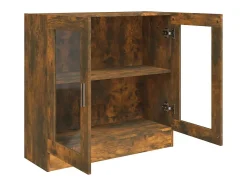 vidaxl Vitrina*Vitrine 82,5x30,5x80 cm derivados de madeira carvalho fumado Castanho