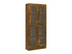 Vitrine 82,5x30,5x185 cm derivados de madeira carvalho fumado*vidaxl Outlet