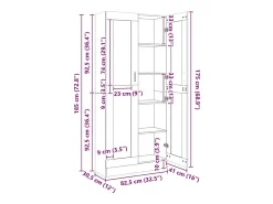Vitrine 82,5x30,5x185 cm derivados de madeira carvalho fumado*vidaxl Outlet