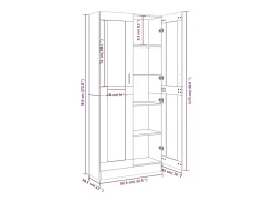 Vitrine 82,5x30,5x185 cm derivados de madeira carvalho fumado*vidaxl Outlet