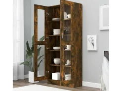 Vitrine 82,5x30,5x185 cm derivados de madeira carvalho fumado*vidaxl Outlet