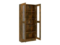Vitrine 82,5x30,5x185 cm derivados de madeira carvalho fumado*vidaxl Outlet