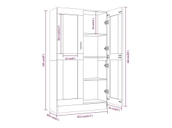Vitrine 82,5x30,5x150 cm derivados de madeira carvalho fumado^vidaxl Sale