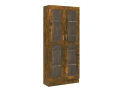Vitrine 82,5x30,5x185,5 cm derivados de madeira carvalho fumado PT359749 Vitrina